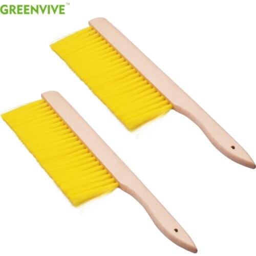 High Quality Plastic Hair Bee Brushes Beekeeping Tools Three Rows Beehive Brush Beehive Tools Apiculture Equipment Wood Handle