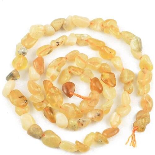 YHBZRET Natural Irregular Yellow Opal Stone Gravel Beads Loose Spacer Beads For Making Jewelry DIY Bracelet Necklace 4~7mm 15"