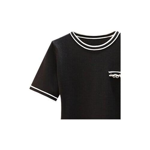 Women Dress O-Neck Short Sleeve Color Patchwork 2021 Spring Summer Female Knit Dress Laides Short Robes