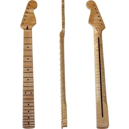 1pcs ST electric guitar neck 6-string 22-fret Canadian natural tiger