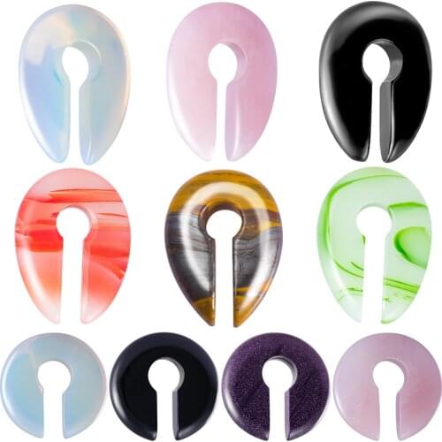 1PC Keyhole Stone Ear Weight Hanger Ear Heavy Stretcher Round Expander Earring Gauges Ear Plug Tunnel Piercing Body Jewelry 00G
