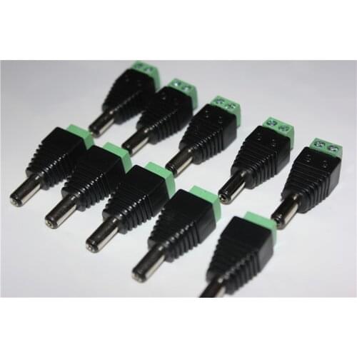 100pcs/lot 5.5 x 2.1mm DC Power male Jack Connector Plug DC male Adapter Plug Connector for CCTV Camera DVR Led Strips