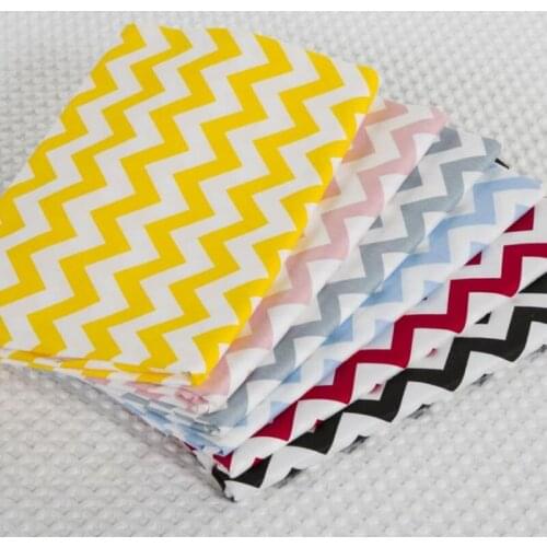 160CM*50CM cotton chevron zigzag 1CM wide yellow pink grey red black blue fabric for DIY bedding apparel patchwork home decor