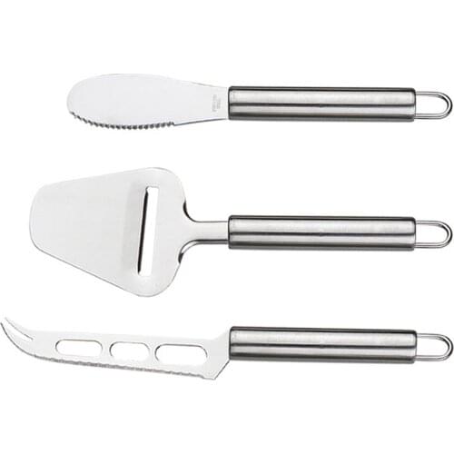 3-piece Cheese Tool , Stainless Steel with Hanging Hole Non-Slip Multi-Function Cooking Tool Accessories