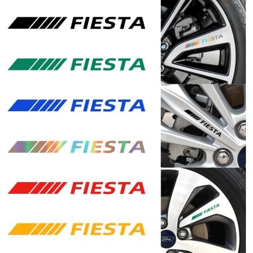 4pcs/lot Car wheel Emblem Badge Sticker Rims Wheel Hub Racing Sticker Decal For Ford Fiesta Car Accessories