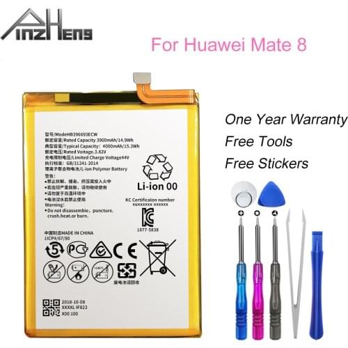 PINZHENG Battery For Huawei HB396693ECW 4000mAh For Huawei Mate 8 NXT-AL10 NXT-TL00 NXT-CL00 NXT-DL00 Replacement Mate 8 battery