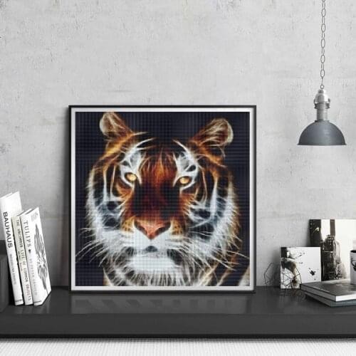 Tiger 5D 100% Full Diamond Painting Cartoon Diamond Embroidery Full Round Mosaic Cross Stitch Home Decor Without Frame