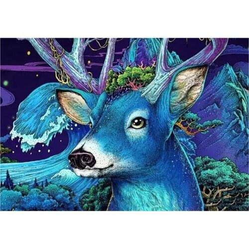 Animal Deer Diamond Painting 5D DIY Cross Stitch Full Drill Embroidery Handmade Home Decor JX114
