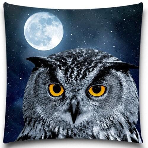 Owls and moon Animals Pillow Case For 18*18 etc 5 size Square Vintage Home Decorative for sofa car bedroom 9 style