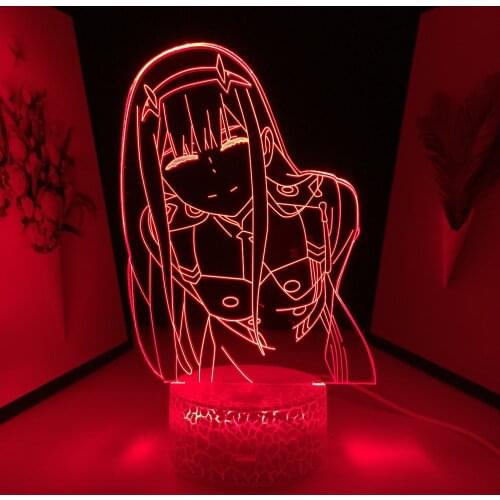 Darling In The Franxx Zero Two Figure Table Lamp for Bedroom Decor Light Anime Birthday Gift Zero Two Lamp 3D LED Night Light