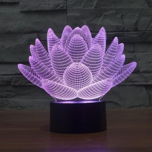 Hot sale changing Touch Lotus colorful light strange stereoscopic visual LED Action hand lamp Decoration USB boxed