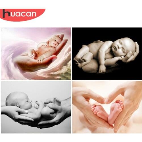 HUACAN DIY Diamond Painting Baby 5D Embroidery Portrait New Arrival Full Square Mosaic Home Decoration Gift