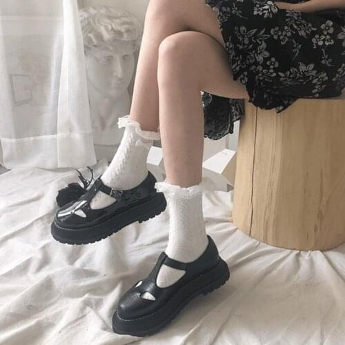 J60B Cute Ruffle Bow Tie Girls Short Socks Anime Cartoon Sweet Girl Cosplay Costumes Accessories Japanese Style Women Ankle Sock