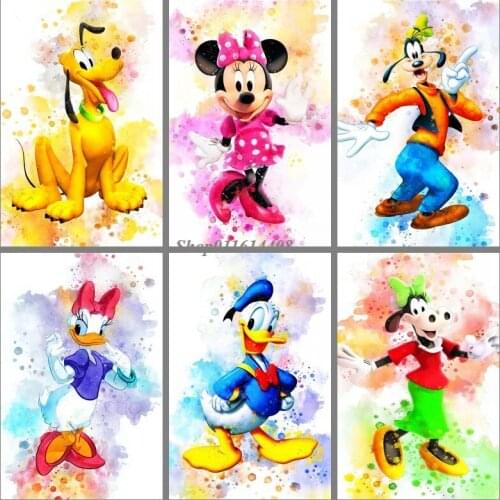 Canvas Painting Disney Anime Cartoon Mickey Minnie Mouse Donald Duck Posters Prints Wall Art Picture Kids Living Room Home Decor