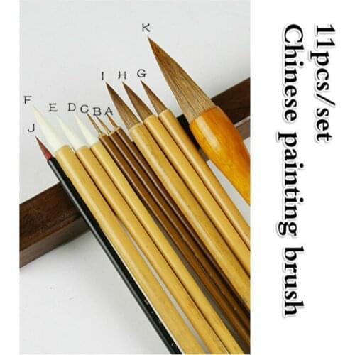 11pcs Chinese Painting Calligraphy Pen Beginner Brush Pen Set Landscape Ink Painting Calligraphy Brush Pen Set Tinta China