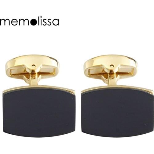 Classic Luxury Opal Cufflinks for Mens Gold Color Plated High Quality Brand Square Black Cats Eye Stone Cuff links Best Gift