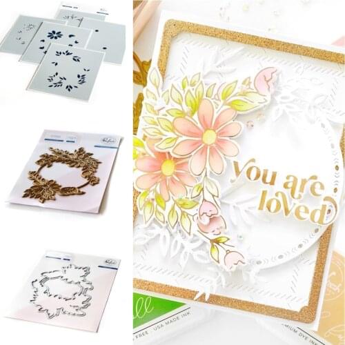 DAISY WREATH Metal Cutting Dies Stamps Stencil Hot Foil Scrapbook Diary Decoration Stencil Embossing Template DIY Greeting Card