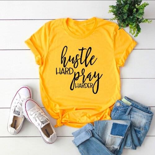 Pray Harder Shirt Christian T-shirt Graphic Jesus Unisex Slogan Grunge Tumblr Aesthetic Camisetas Women Tee Tops