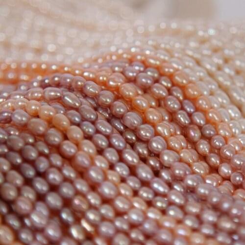 MADALENA SARARA AAA 7-8mm Genuine Freshwater Pearl Strand 18" Rice Shape Pearl Strand For DIY Jewelry Making 5pcs/lot