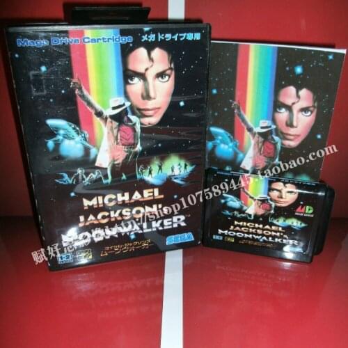 New Arrival Sega MD game - Moonwalker with Box and Manual for 16 bit Sega MD game Cartridge Megadrive Genesis system