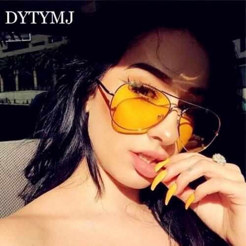 DYTYMJ Vintage Oval Sunglasses Women 2021 Designer Luxury Eyeglasses Women Metal Sun Glasses For Women/Men Retro Oculos De Sol