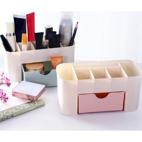 3 colors Plastic Table Storage Box Makeup Organizer Nail Art Manicure Tools Desktop Storage Box Drawer Jewelry Cosmetic Scissor