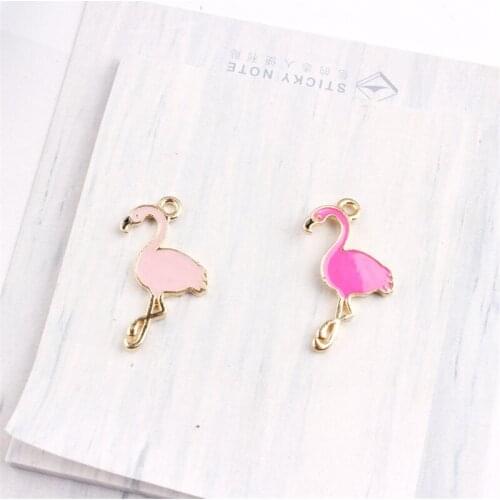 Pink Birds Pendant Charms Cute Animal Elegant Korean DIY Accessories For Handmade Jewelry Necklace Bracelets Making Wholesale