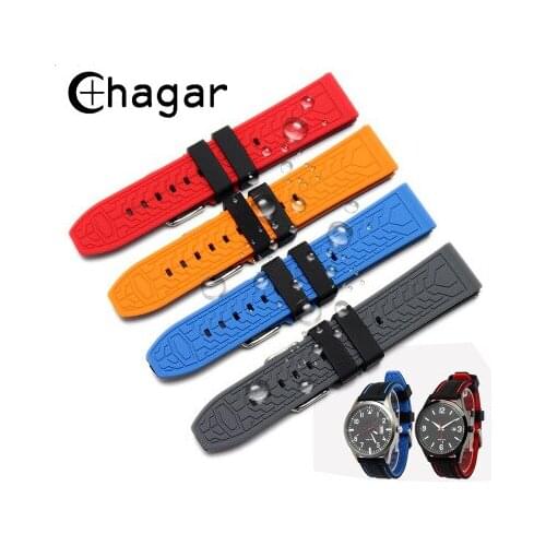 Waterproof Diving Soft Silicone Rubber Watchbands 20mm 22mm 24mm 26mm Sport Watch Strap Bracelet Wristband for Samsung Gear S3