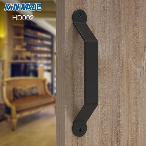 KIN MADE Iron Steel Black Barn Door Handle Cabinet Door Pull