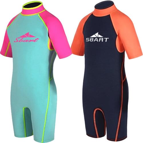 SBART 2MM Kids Neoprene Diving Wetsuits For Swimming Boys Girls Sunscreen Warm Snorkeling Surfing Scuba Dive Wet Suit Plus 4XL