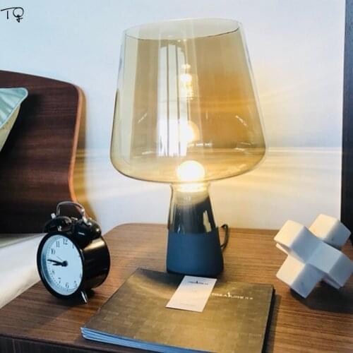 Nordic Modern Luxury Art Glass Table Lamp Led Industrial Retro Living Room Bedroom Bedside Stand Lamp Home Fixtures Lighting