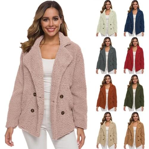 Teddy Coat Women Faux Fur Coats Long Sleeve Fluffy Fur Jackets Winter Warm Female Jacket Women Winter Coats 2021 Plus Size 5XL