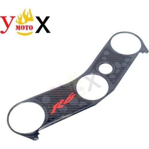 Motorcycle Carbon Fiber Fork End Triple Tree Top Clamp Steering Sticker Decal Pad Cover Protector For YAMAHA YZF600 R6 2006-16