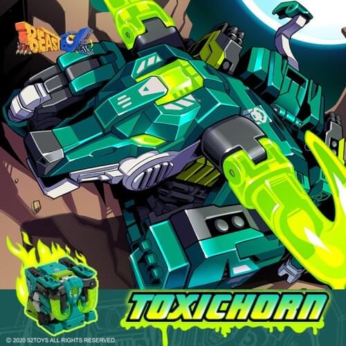 [IN STOCK]Action Figure 52Toys BeastBox BB-27 Green Toxic Horn Emerald Ox Robots Transformation Animal Cube Model Children Gift