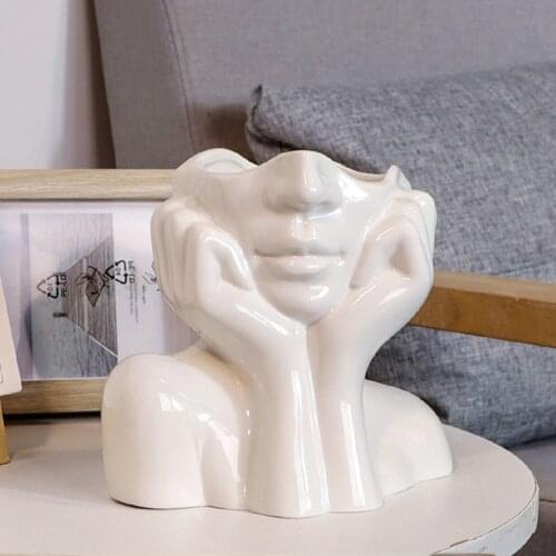 Female Form Head Face Vase Boho Office Dorm Desk Decoration Party Gift