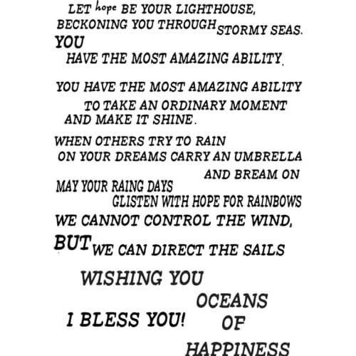 ZhuoAng Sincerely Blessing/Wishes Clear Stamps For DIY Scrapbooking/Card Making/Album Decorative Silicon Stamp Crafts