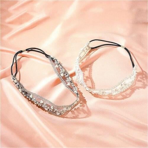 1PCS Fashion Shiny Hair Clip Hair Jewelry Pin Hair Band Lace Black White Hair Pin Girls Hair Clips Fashion Hair Accessories