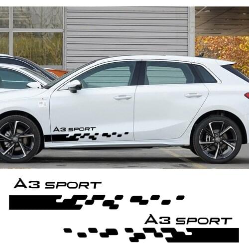 2PCS Car Sticker Side Stripe For Audi A1 A2 A3 8p 8v 8l A4 b5 b6 b7 b8 b9 A5 A6 c5 c6 c7 A7 A8 Q2 Q3 Q5 Q7 Q8 TT Car Accessories