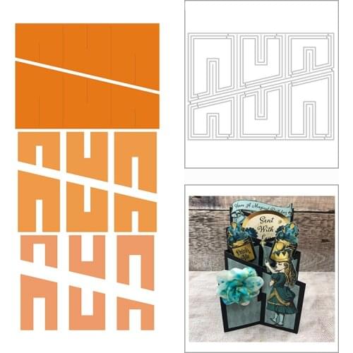 2021 New Zig Zag Stepper Card Frame Metal Cutting Dies for DIY Scrapbooking Decor and Card Making Paper Craft Embossing No Stamp