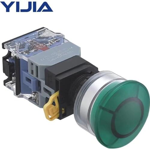 30mm Mounting φ40mm Mushroom Head Self-Reset Self-Locking Push Button Switch 1NO 1NC LA38A-11MD With Light