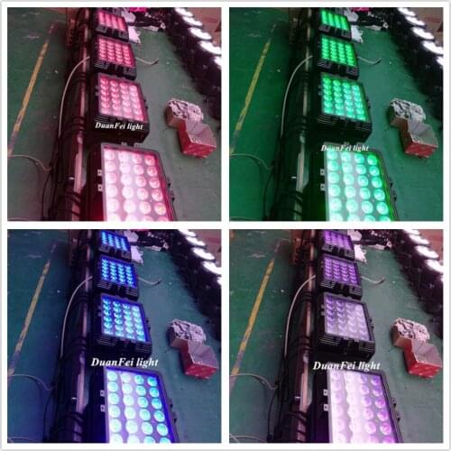 8 lot ip65 led city color rgbwa+uv led wash wall building wall light 6in1 led wall washer dmx 24x18w