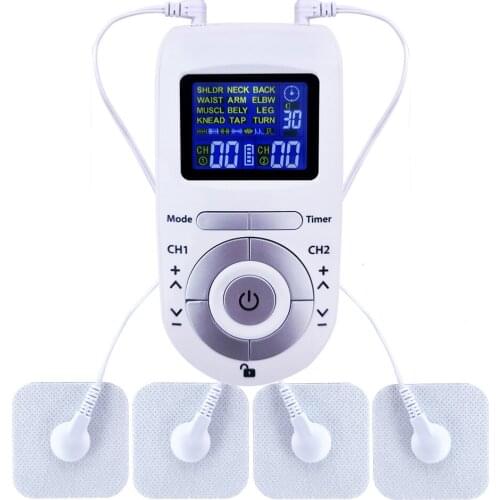 12 Modes Tens Machine Unit for Pain Relief Pulse Massage EMS Muscle Stimulation Tens Electroestimulador 14/4 Electrode Pads HOT