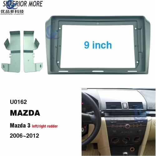 2 din 9 inch car radio Fascias for MAZDA 3 2006~2012 Dashboard Frame Installation dvd gps mp5 android Multimedia player