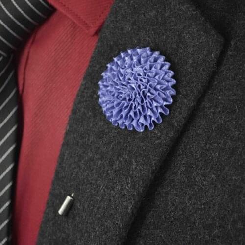 Free shipping , 20 pcs/lot , Satin Textured Mens Lapel Flower Pin, Wedding boutonniere pin