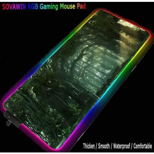 Big mouse pad RBG forest gaming console accessories LED desk mat natural rubber waterproof non-slip household carpet mat XXL