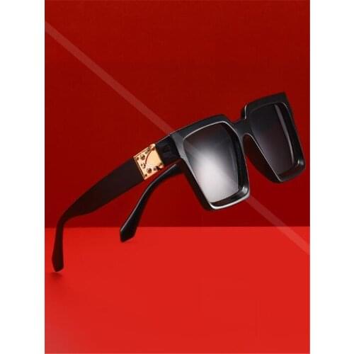 Brand sunglasses luxury 2021 new launch sunglasses Bright black square color mirror Casual hip-hop sunglasses