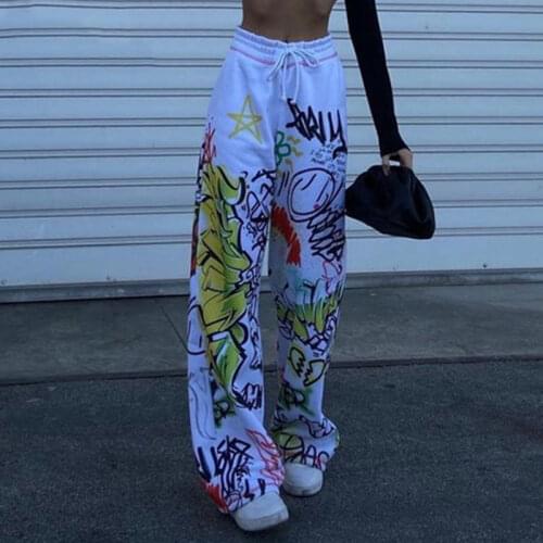 2021 high waist casual loose cotton summer casual gothic street pants straight leg womens trousers cargo pants women