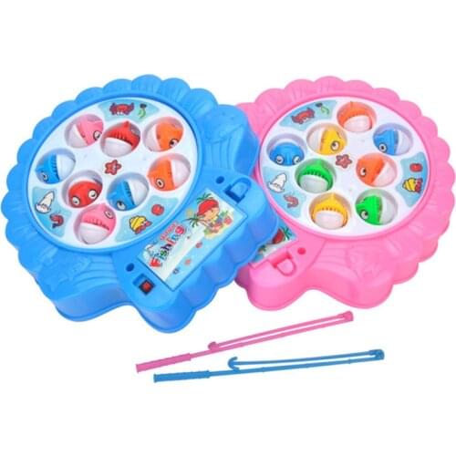 Baby Electric Music Magnetic Fishing Game Board Toy Rotating Fish Classic Educational Parent-child Interaction Toys For Children