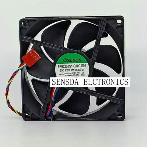 For Sunon New original EF92251S1-Q100-S99 9225 dc 12v 3.83w EF92251S1-Q000-S9A 90x25mm 90mm CPU Heat Sinks Cooler COOLING Fan
