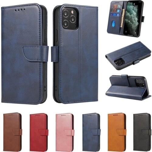 FLYKYLIN Magnetic Flip Case For iphone 12 11 Pro X XR XS MAX 12Mini 6 7 8 Plus SE 2020 Solid Color Wallet Phone Protection Cover